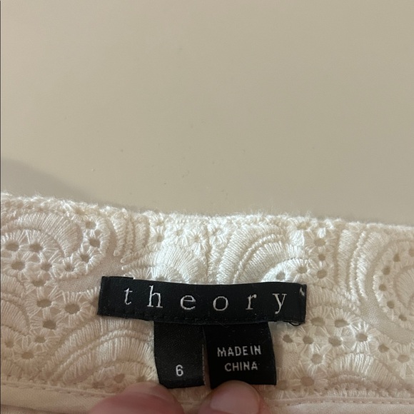 Theory White Eyelet Shorts - Picture 2 of 9